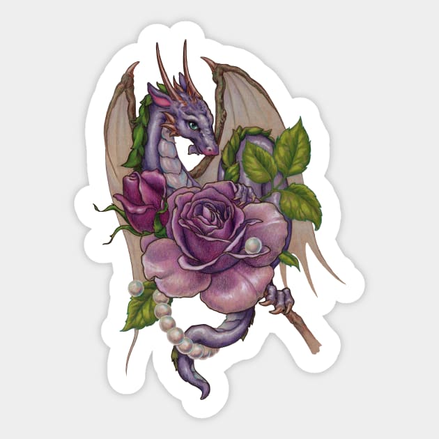 Purple Rose Dragon (June) Sticker by justteejay